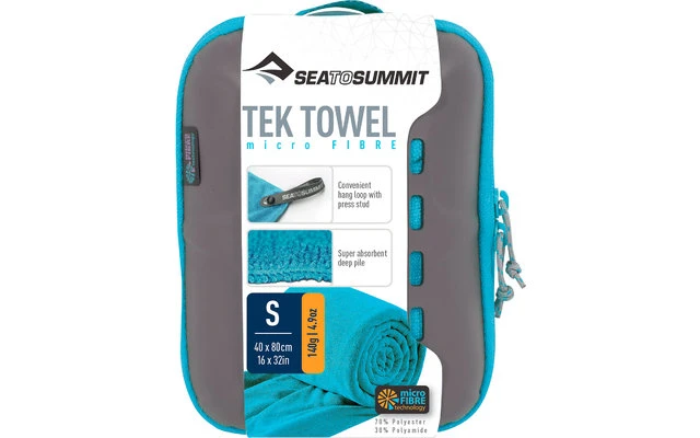 Sea To Summit TEK Frottee Mikrofaser Handtuch Small Pacific Blau – Bild 6