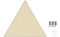 Bent TC- Zip-Canvas Single Verbindbares Sonnensegel 250 X 250 X 250 Cm Ocker