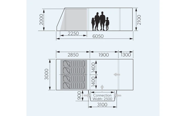 Dometic Rarotonga DA FTT 401 AIR LH Aufblasbares Driveaway Vorzelt 3 M Modell Links – Bild 6