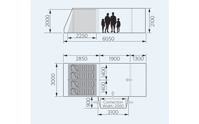 Dometic Rarotonga DA FTT 401 AIR LH Aufblasbares Driveaway Vorzelt 3 M Modell Links – Bild 3