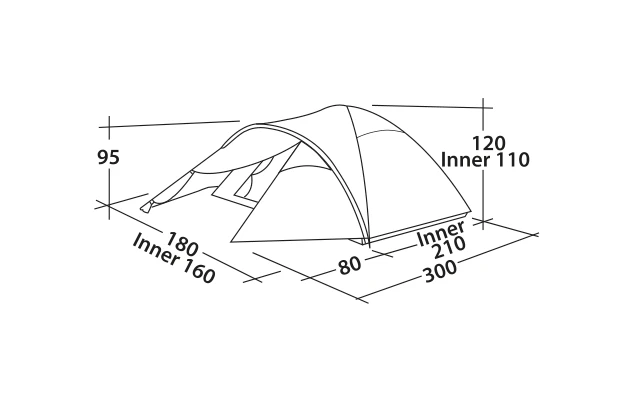 Easy Camp Quasar 300 Rustic Green Kuppelzelt Für 3 Personen – Bild 2